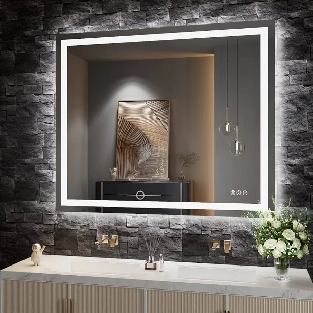 Bath room Cabinet Set Vanity home or hotel bathroom vanity with led light makeup mirror basin bathroom vanities lighting