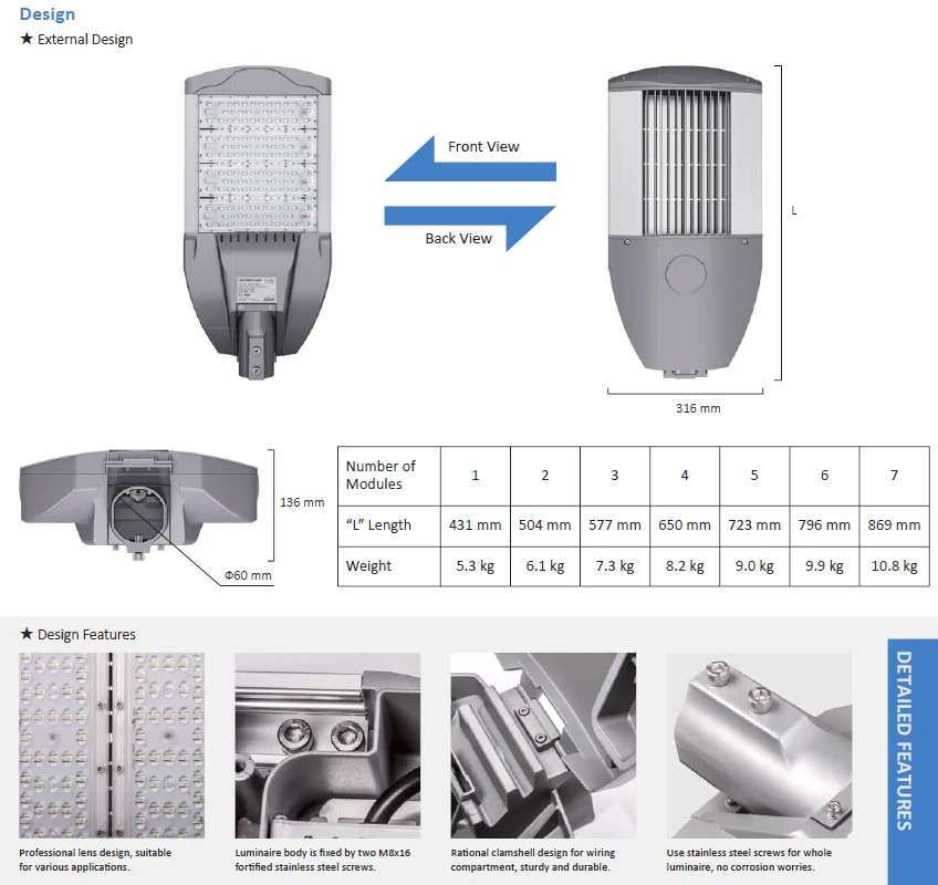 160W LED Street Light for Highway