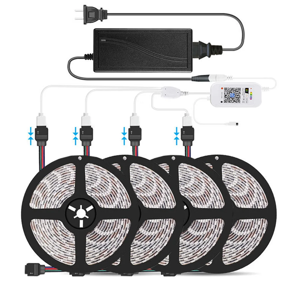 High Quality APP Or Wifi Remote Controlled 5050 RGB Waterproof LED Smart Strip Light For Living Room