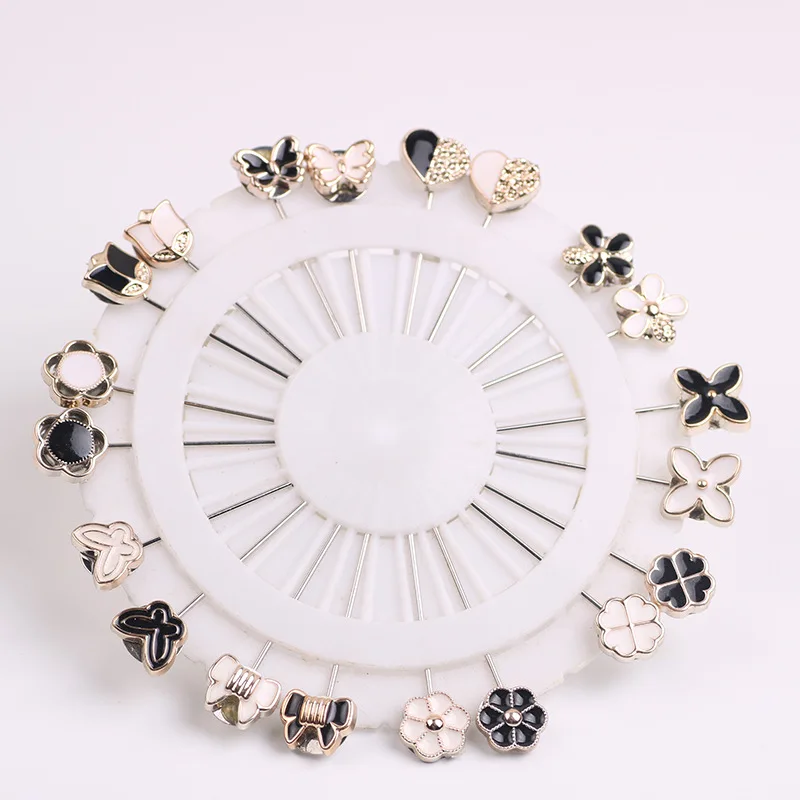 20 Pins/Plate Wholesale Trendy Brooch Pins For Women Scarf Accessories Long Safty Pin Brooch