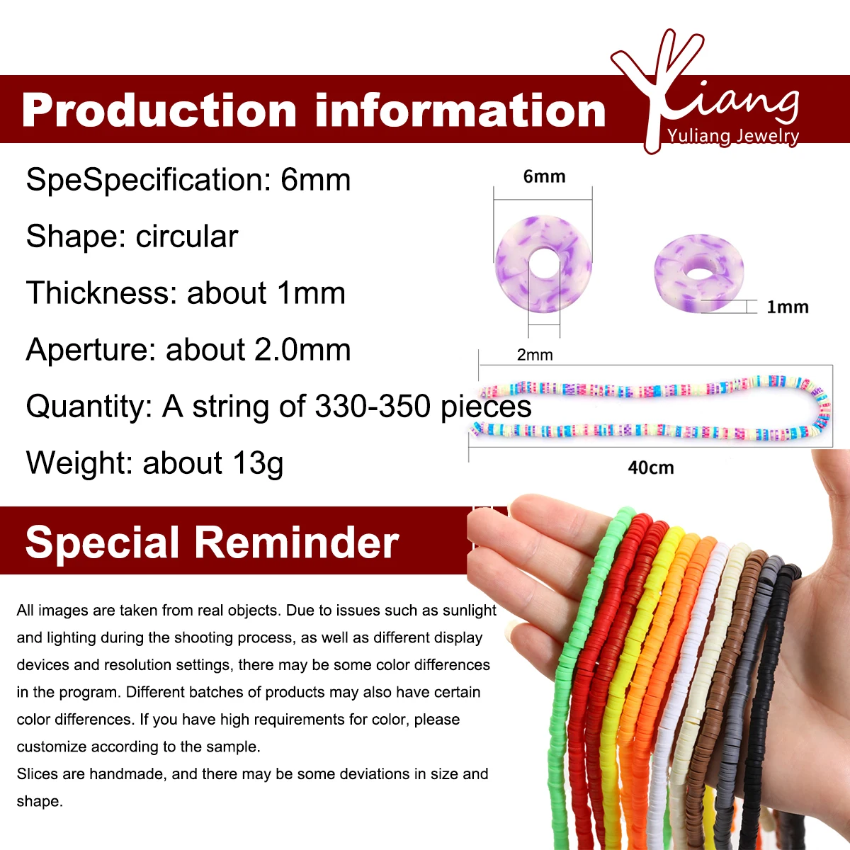 real price wholesale Hot Selling 4mm6mm Flat Circular Polymer Clay Beads DIY Ceramic Jewelry for Earrings  Bracelets Loose Beads