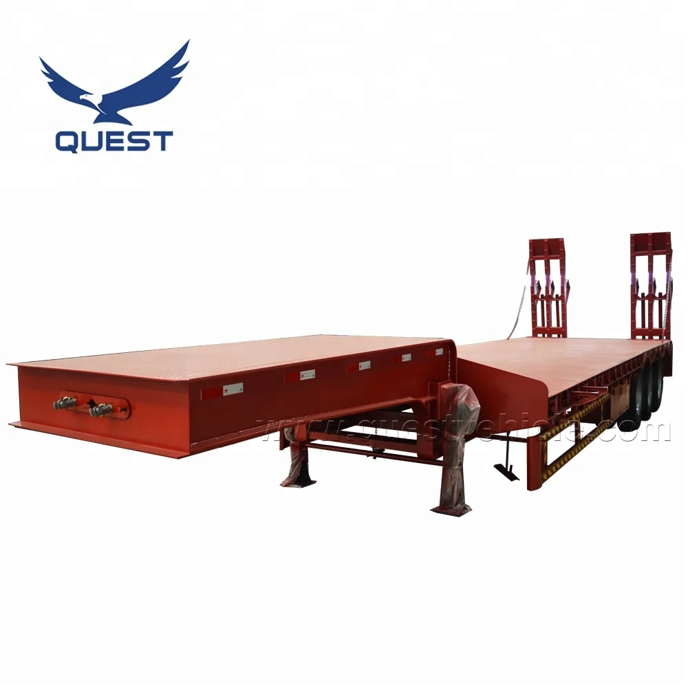 Heavy Duty Steel Flatbed Semi Trailer New Multi Axle Transport for Excavator Machinery Low Bed Truck Trailers