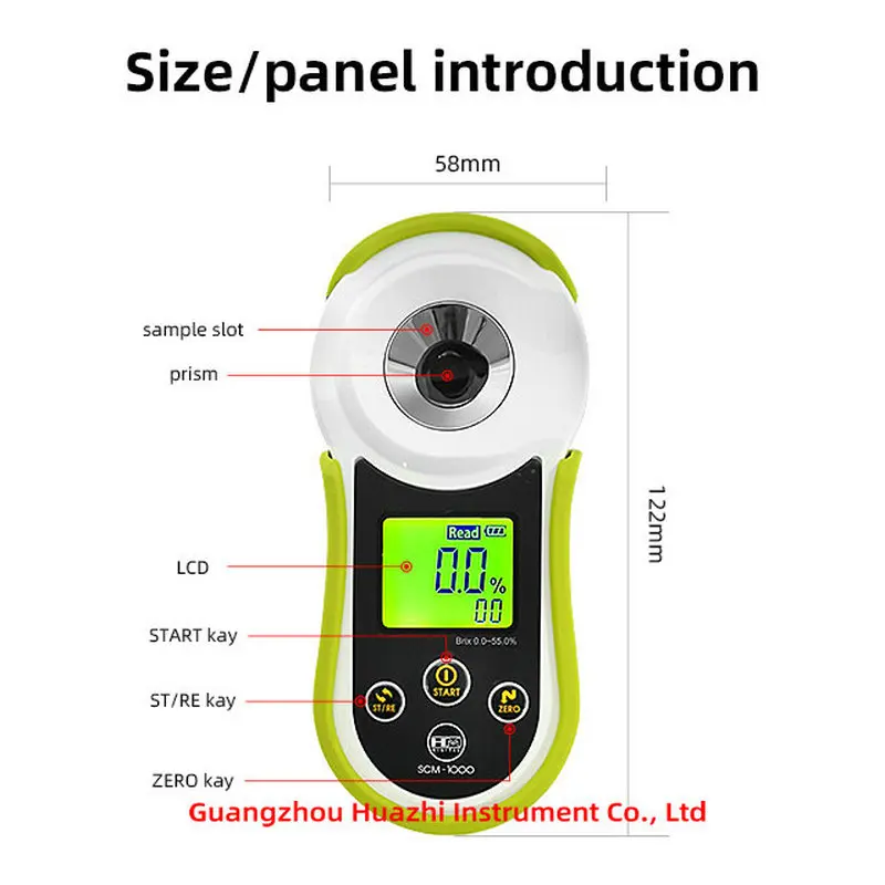 HM Digital SCM-1000 Digital Handheld Brix Refractometer Fruit sugar meter Concentration Sugar Test Tool Fruit sweetness meter
