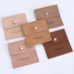 Custom Logo Envelope Flap Bag Snap Suede Microfiber Jewelry Pouches