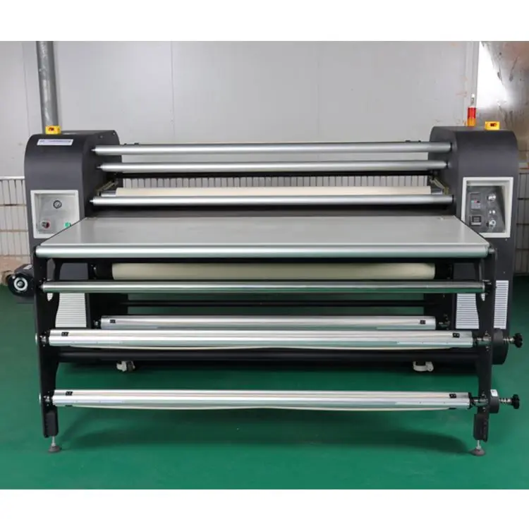 Automatic pneumatic pressure control roll to roll heat transfer press t-shirt printing machine