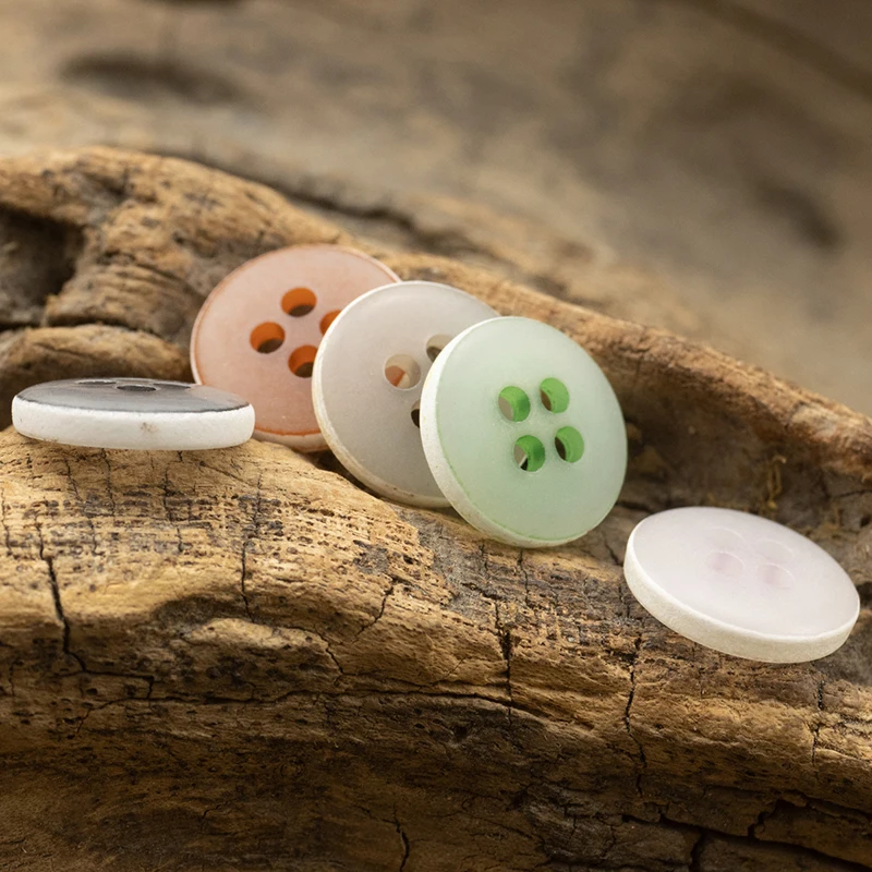 11.5mm Pink Matte Frosted Beach Style Small Size 4-Holes Urea Button for Sweater Skirt Cardigan Shirt Sewing on Garment Buttons