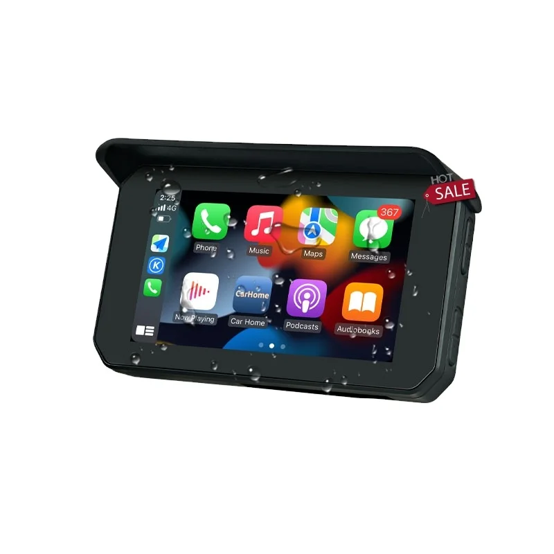 Top 5inch Waterproof Wireless Android Auto Carplay Screen for Motorcycle Navigation With 2 cameras Motorbike Dvr Dashcam