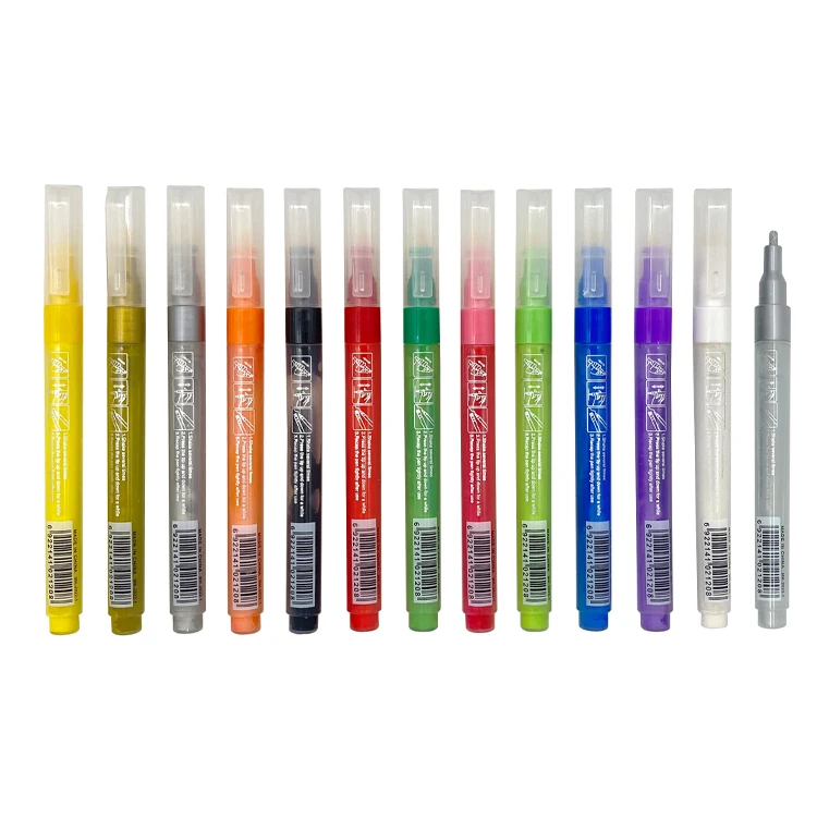 factory custom cheap 6 12 24 36 60 80 100 120 colors push type acrylic paint pens markers for t shirt