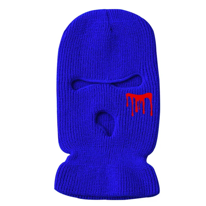 new design Halloween winter warm ski three hole knitted warm balaclava knitted beanies cap hat gorra