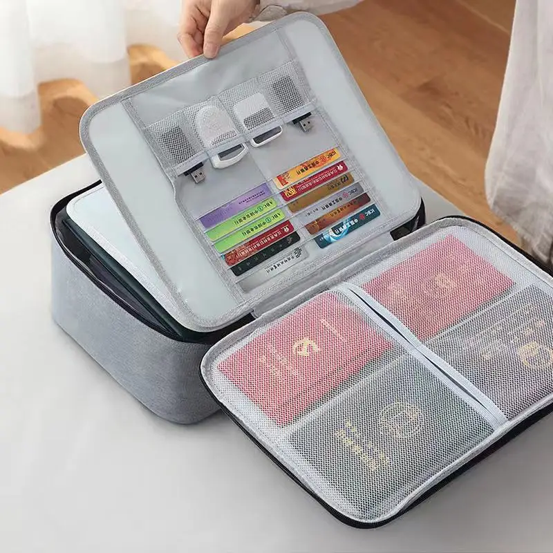 ST-103 2022 OEM2022 custom Large capacity multi-function layer document passport card storage bag organiser box organizer