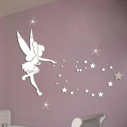 The fairy blows the stars acrylic removable hot style mirror wall stickers for living room TV background home decor wall decal