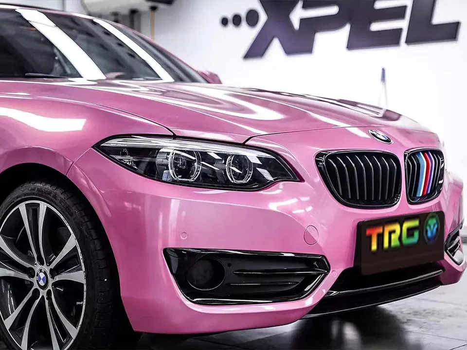 High quality wholesale 1.52*18m auto color gloss body protection sticker Vinyl super bright pink paint protective film