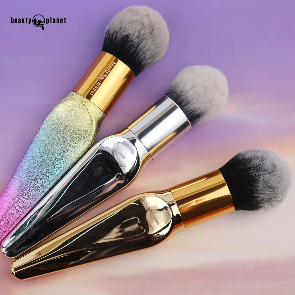 Beauty Planet Custom Logo High Quality Private Label Gold Scepter Kabuki Makeup Single Liquid Big Blush Powder Makeup Brush