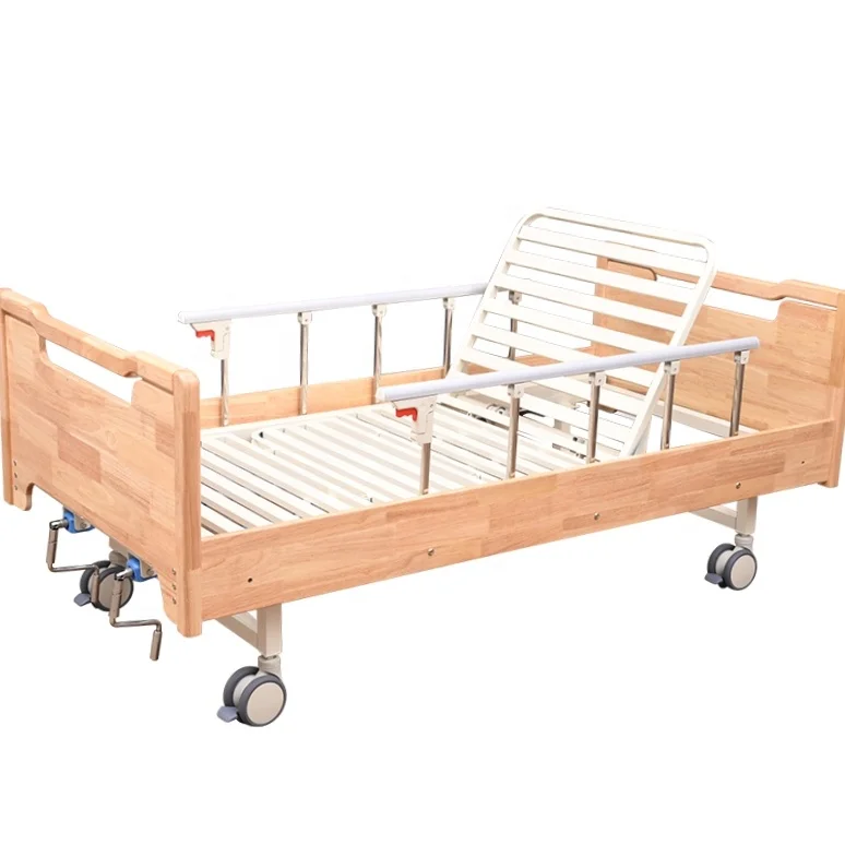 Hot Sale Comfortable Two-function Adjustable Wooden Medical Care Bed 2 crank hospital beds two function patient bed