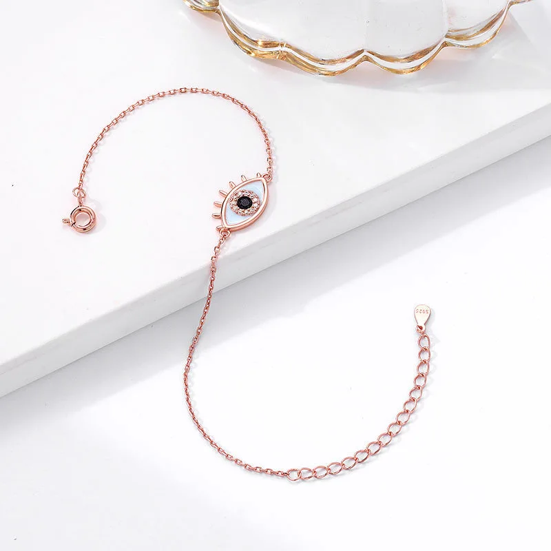 2024 New Arrival 925 Silver Diamond Evil Eyes Bracelet Good Selling Metal Cubic Zirconia Devil Eyes Bracelet For Daily Life