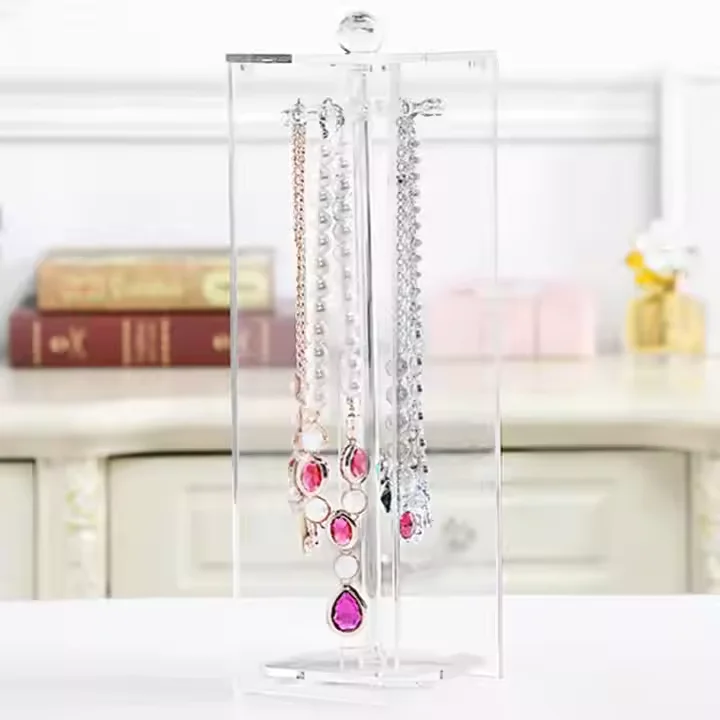 Choice Fun Wholesale Rotating Jewelry Organizer Display Stand Cube Countertop with Sticker Logo