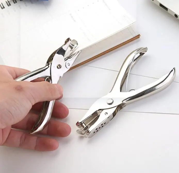 Metal Handle Hand Tools Portable Round Hole Pouncher Paper Punch  for Home Office School Supplie