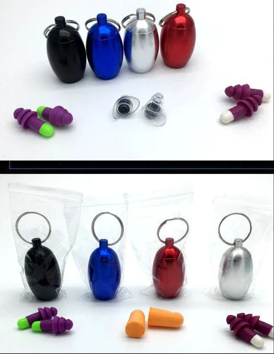 Comfortable Soft Silicone Earplugs High Fidelity Earplugs with Metal Keychain Carry Case