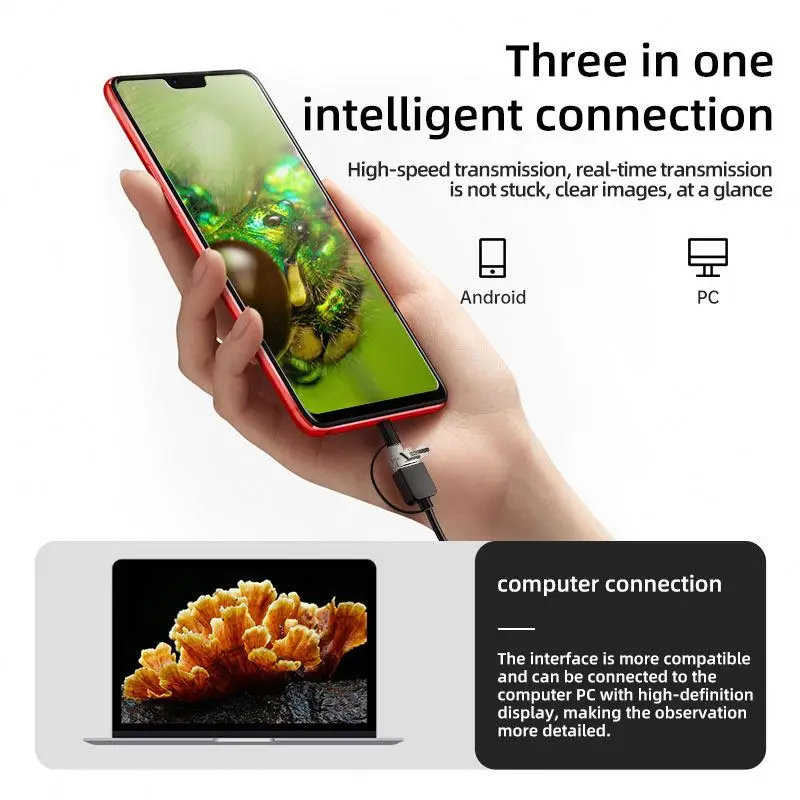 Inskam321 1600X Type-C Electronic Magnifier 3 In 1 Microscope for MAC Android Mobile Phone