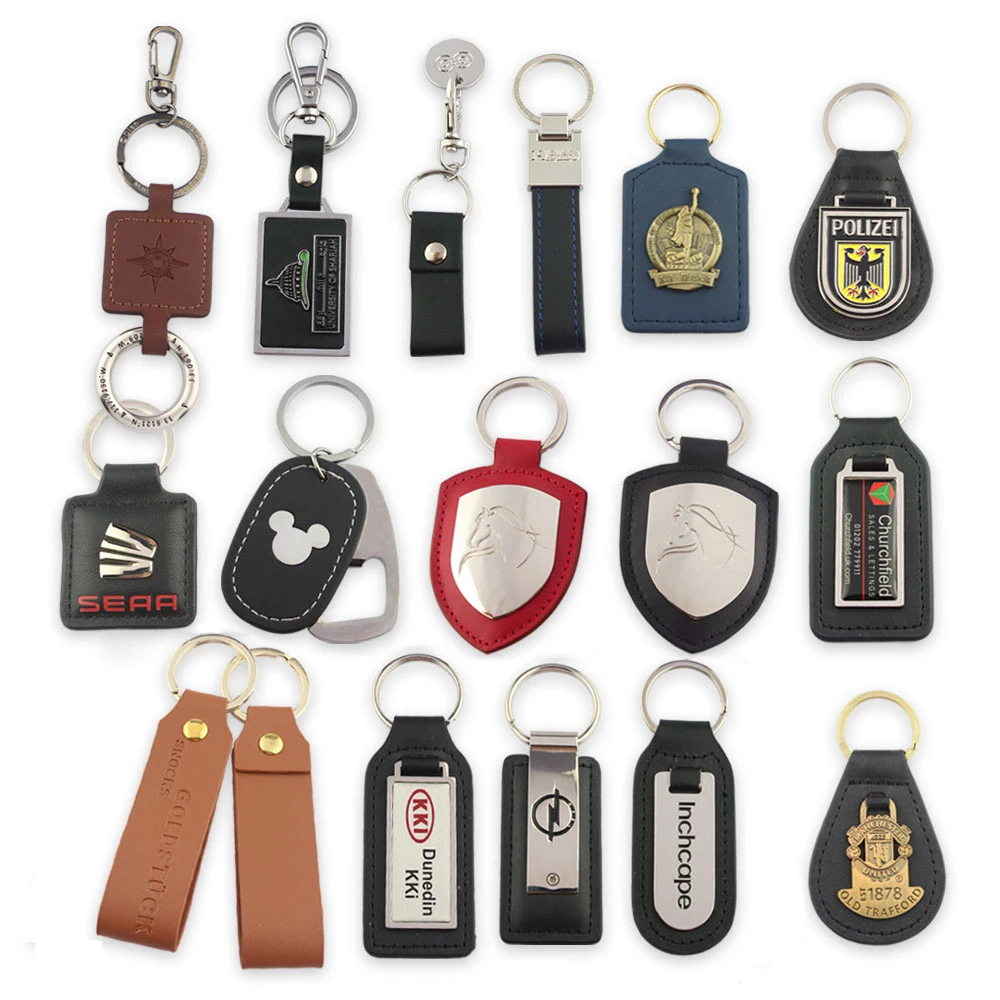 Manufacturer personalized sublimation blank leather keyring custom 3d logo cute animal letters metal leather key chain keychain