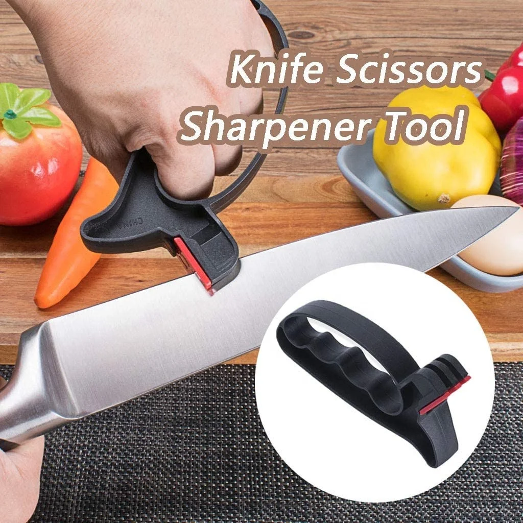 Kitchen Knife Sharpener Manual 2 In 1 Knife Sharpening Tool Tungsten Diamond Ceramic Knives Sharpening Stone