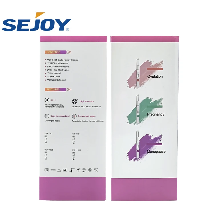 Sejoy Digital Fertility Testing  System 3 In1 LH Ovulation Test Strip Kit Digital Pregnancy Test