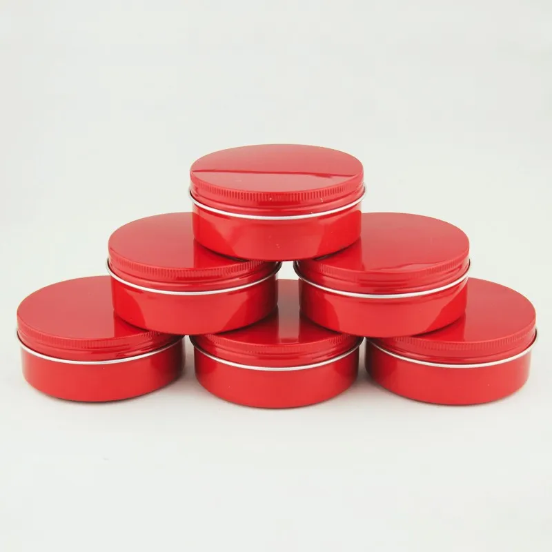 100g 4oz Decorative Aluminum round Tin container red color tin cans for candles