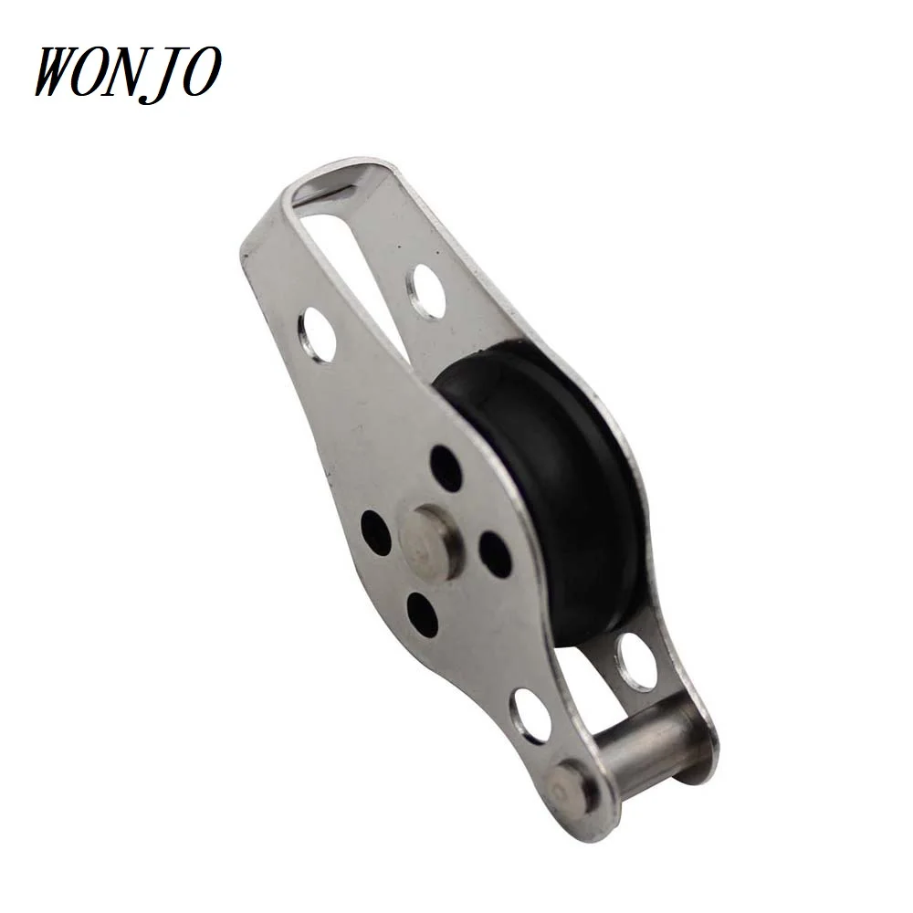 Stainless Steel Sail Sailboat Pulley Nylon Rope Pulley Small Kayak Pulley