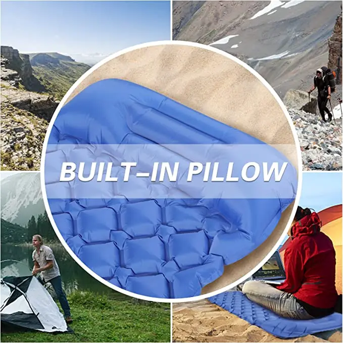WOQI Custom  Air Mattress Spliceable Double Ultralight Outdoor Fold Inflatable Camping Air Mats Sleep Pad