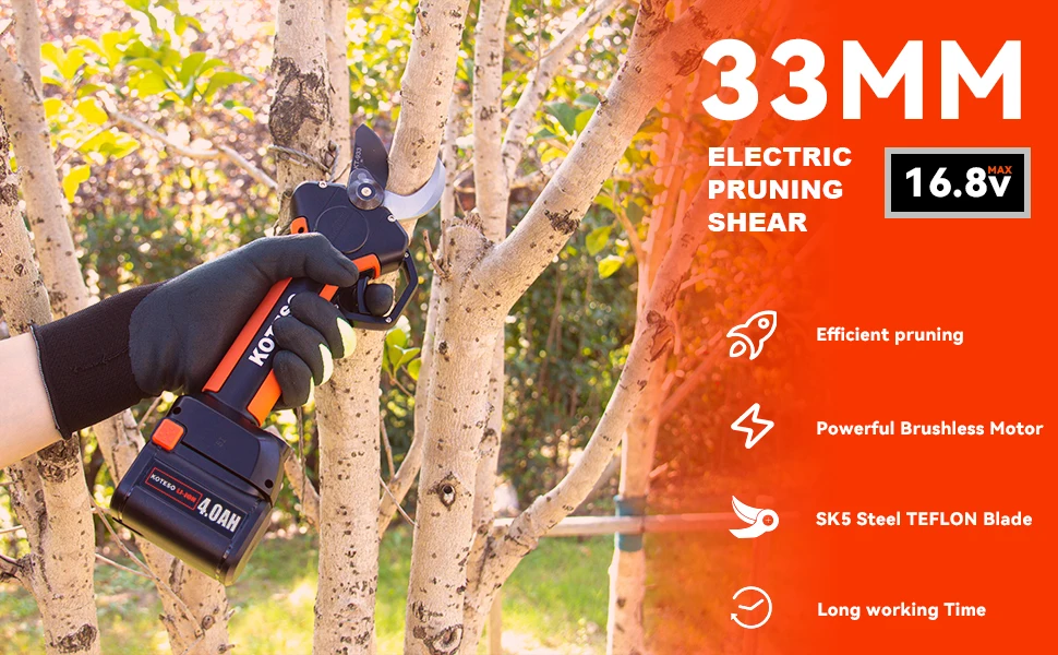 Professional Cordless electric pruning shear garden scissors tree and branch  Power Pruning Shears