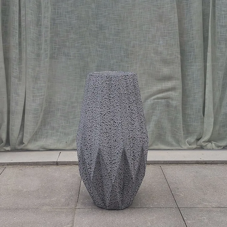 European style fiberglass origami shaped floor vase company reception desk landscape decoration floral landscape decoration