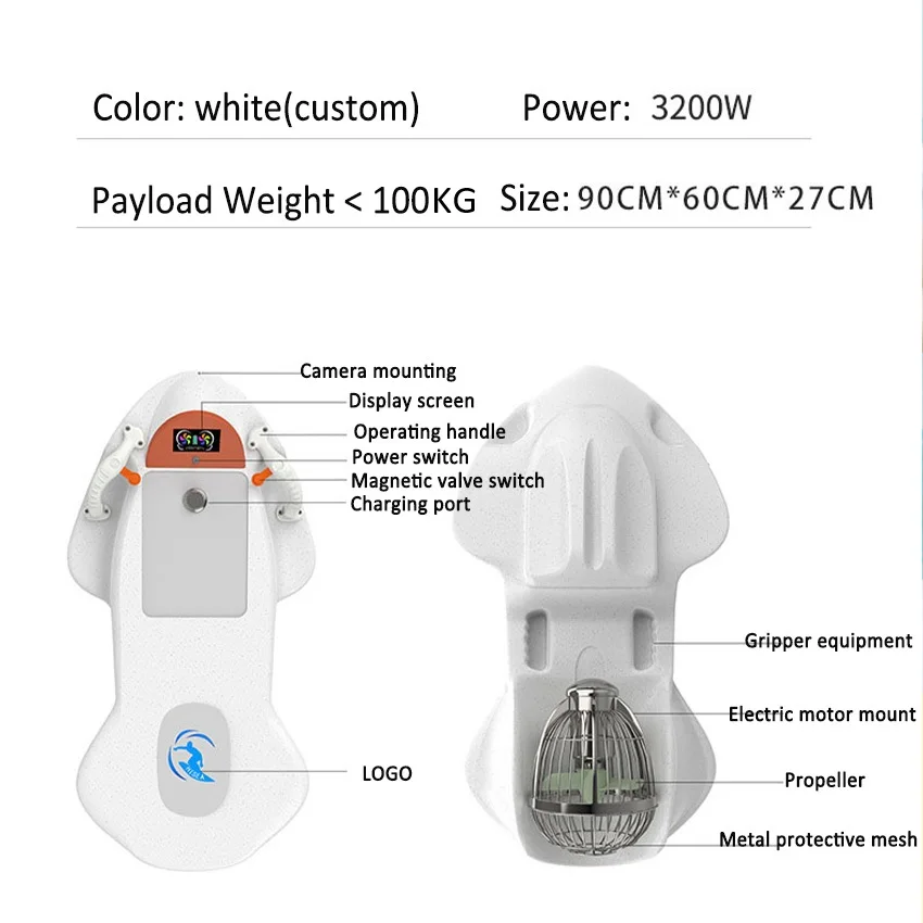 New Customized Board Electric 3200v Power Surfboard Motor Control Water Sports Electric Surfboard