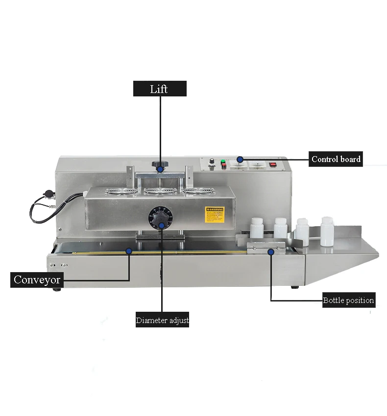 Continuous Automatic Plastic Bottle Cap Induction Aluminum Foil Heat Sealing Machine