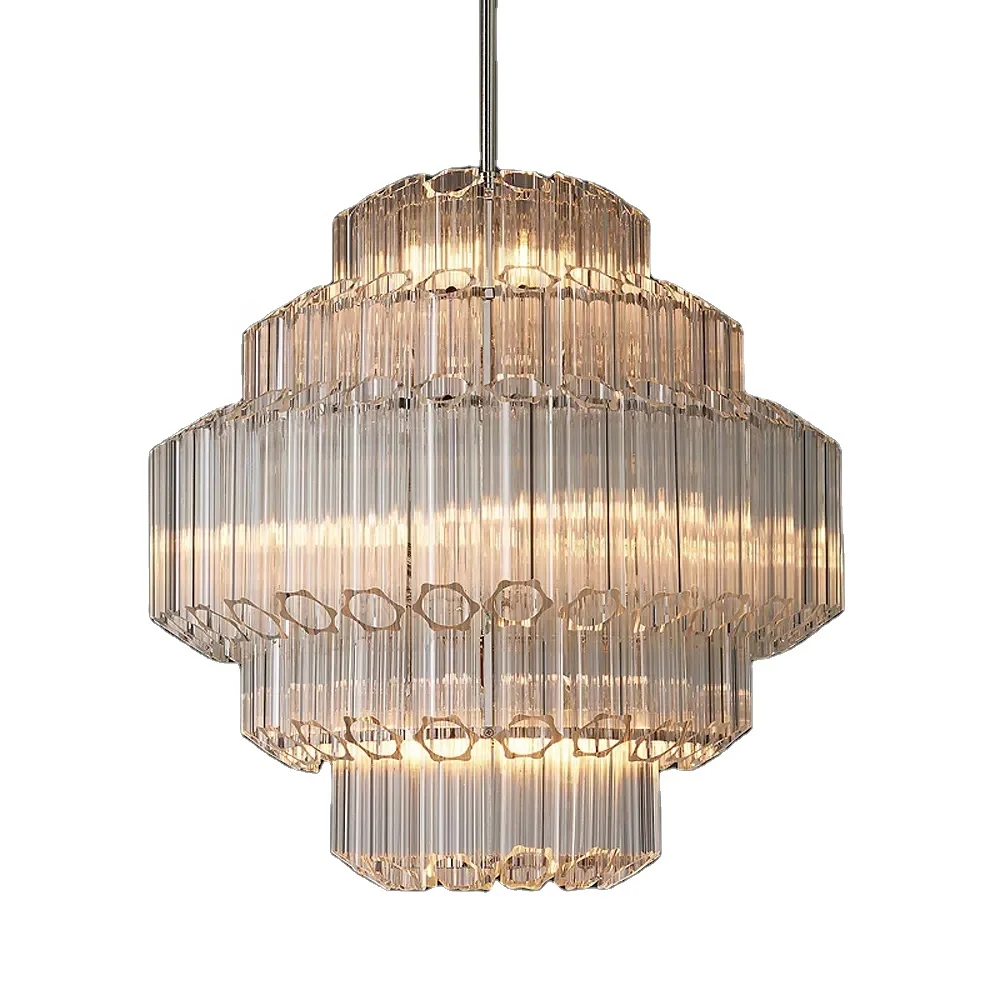 Modern Large Chandeliers Round Murano Glass Plum Blossom Flower Tube Crystal Glass Chandelier for Wedding Villa Home LIght