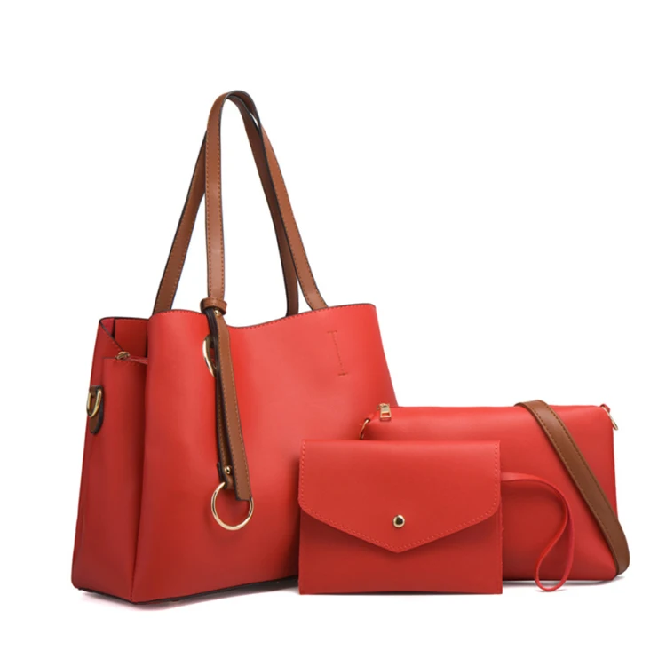 
Wholesale Custom PU Luxury Ladies Fashion Handbags Set Tote Bags 3 in 1 Designers Shoulder Handbag Leather Women Bags 