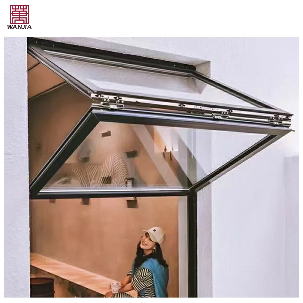 commercial Shop aluminium soundproof tempered glass vertical accordion folding up window