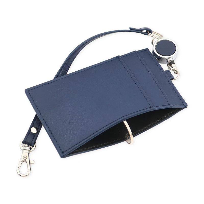 Wholesale leather id badge holder certificate card holder slim leather badge card holder