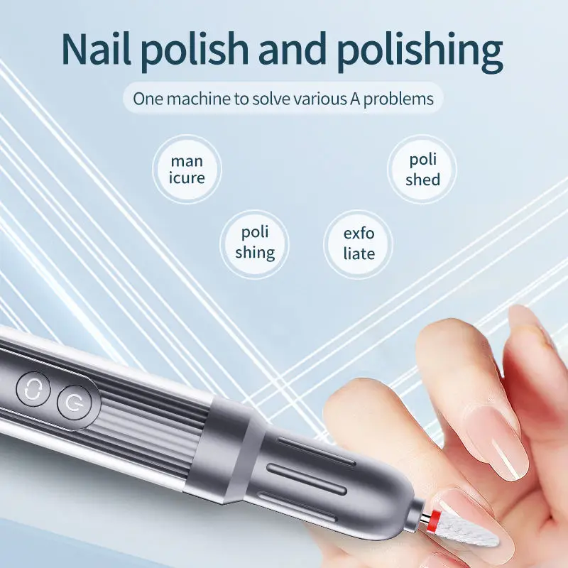 Custom Professional Nail Supplies Nail Tools Rechargeable Cordless Portable Electric Nail Drill Machine with Bits