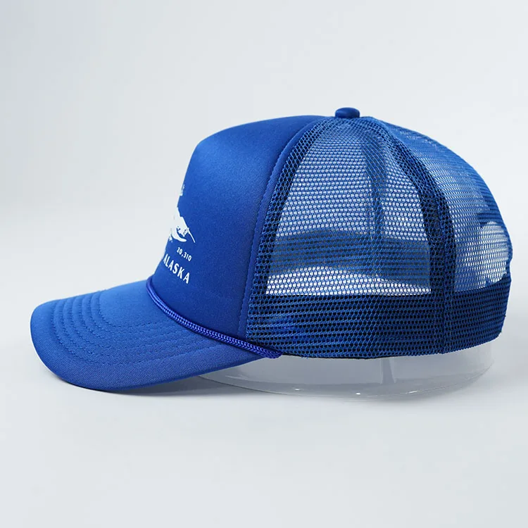 Wholesale high quality 5 panel foam trucker hat with embroidered custom logo Mesh trucker caps
