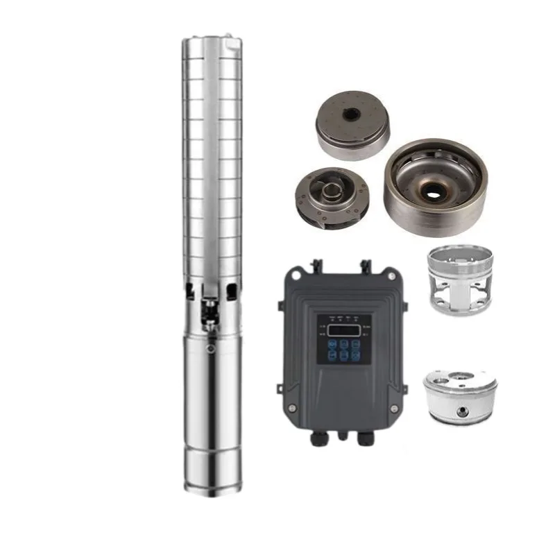 72V1.5HP high lift stainless steel solar submersible pump 101m high pressure agricultural irrigation deep well pump