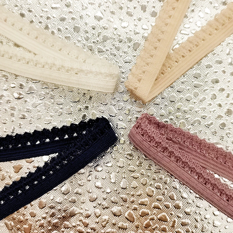Wholesale Picot Edge Elastic Lingerie 10 mm Edging Lace High Elasticity Underwear Webbing Band 3/8 Decor Scallop Tape