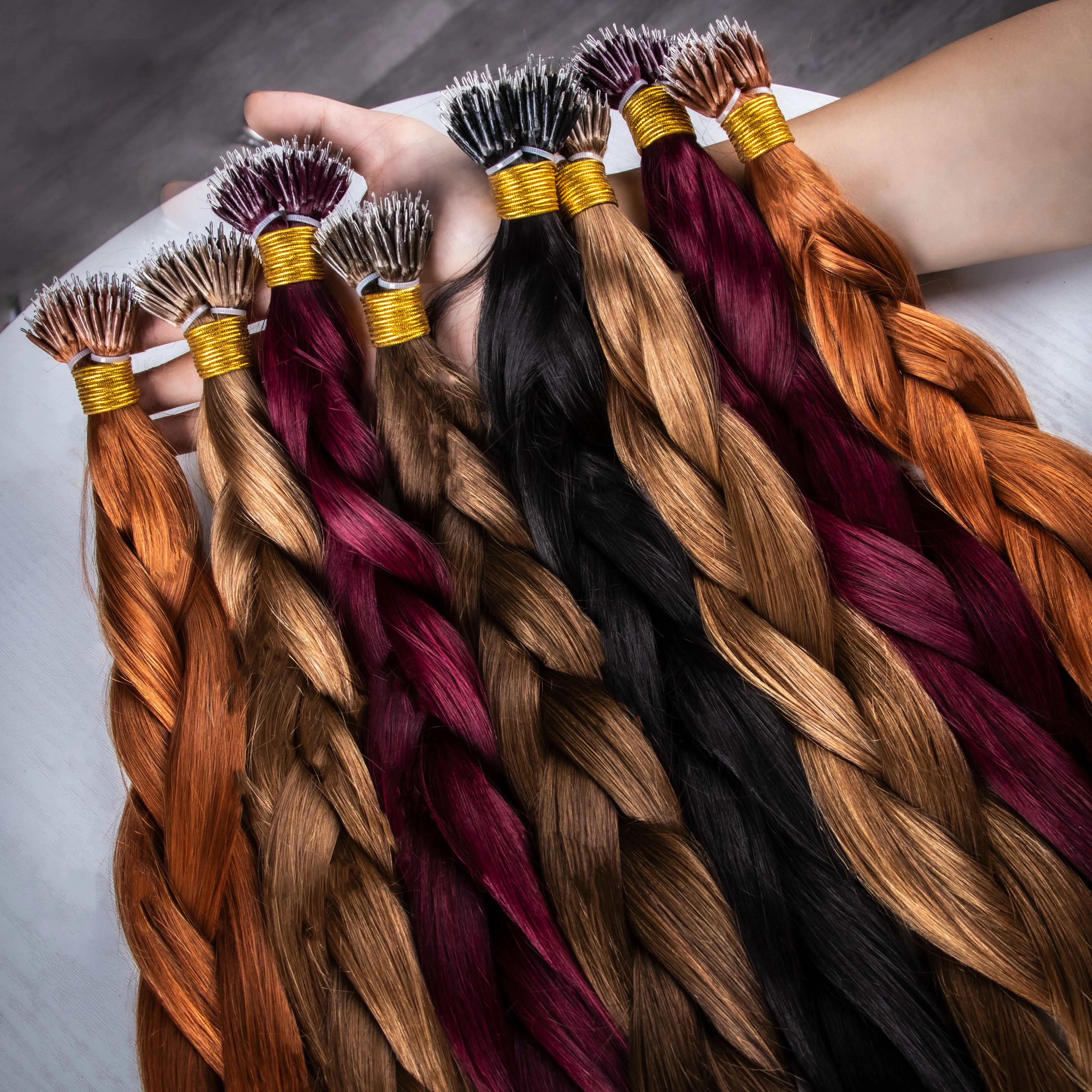 100 Percent Russian Nano Ring Wholesale Hair Extensions Remy Nano Tip Human Natural Hair