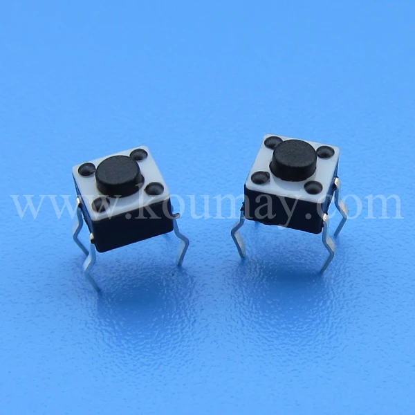 4.5 x 4.5X3.8/5/6/7mm 50mA 12v Dip Vertical push button tactile switch, through hole 4 pin, knob height 250gf