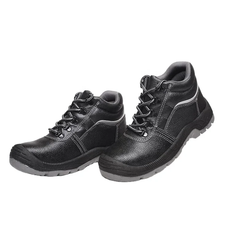 Genuine Leather Work Safety Shoes Steel Toe Rubber Sole Oil Resistant  Safety Shoes industrial