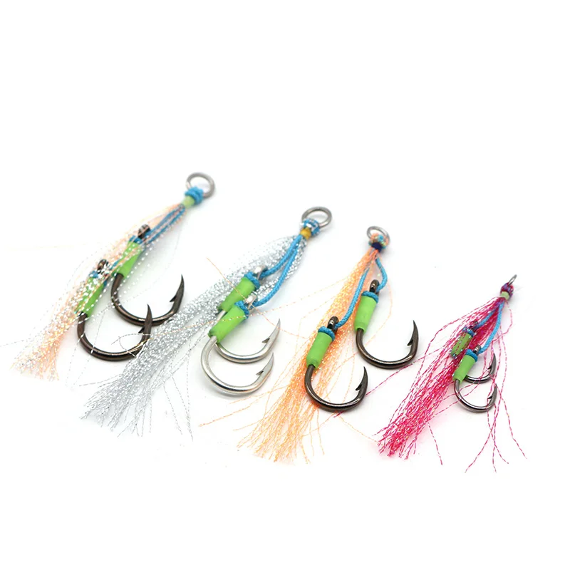 XINAAH033 PE Line Solid Ring Jigging Spoon Fish hook Metal Jig Hook