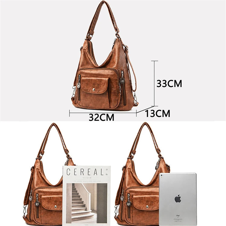 Luxury Bolsas Femininas Mujer De Para Dama Women Vintage Crossbody Leather Hand Bags Fashion Tote Travel Leather Handbag