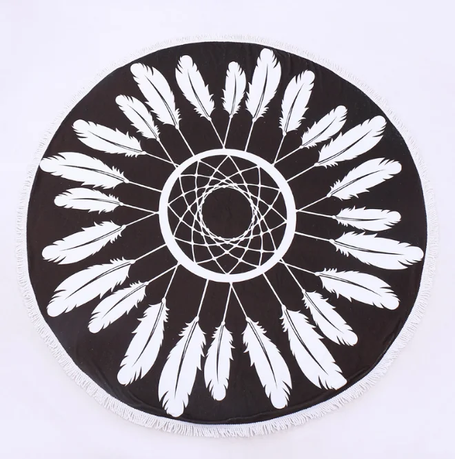 2024 150Cm Microfiber Sand Less Sandfree Tassel Towel Circle In Bulk Sand Free Customised Custom Wholesale Round Beach Towel