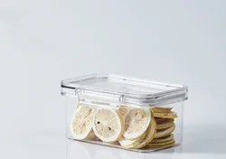 Eco-friendly food container transparent quality storage boxes PETG stackable plastic organizer
