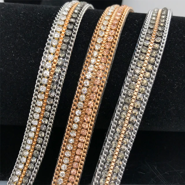 tr052 factory garment accessories rhinestone banding hot fix rhinestone chain trimming