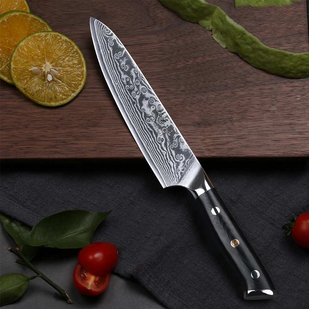
Professional 6-Piece Damascus Steel Kitchen Knife Set with G10 Handle 